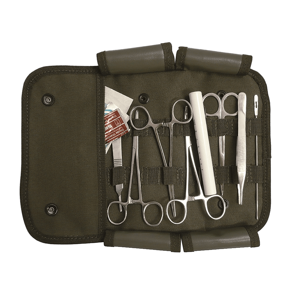 Mil-Tec US Kirurgiskt Set 12 delar Pouch Olivgrön