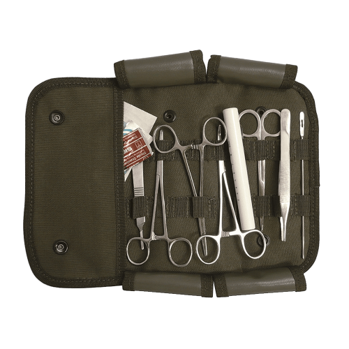 Mil-Tec US Kirurgiskt Set 12 delar Pouch Olivgrön