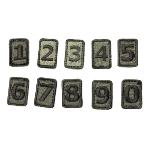 Tygmärke Liten Nummer Patch 1-9