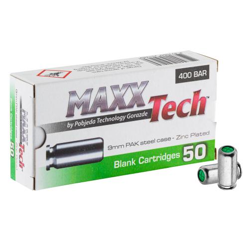 MAXXTech Blanka skott Zink cal. 9 mm P.A.K. 50-pack