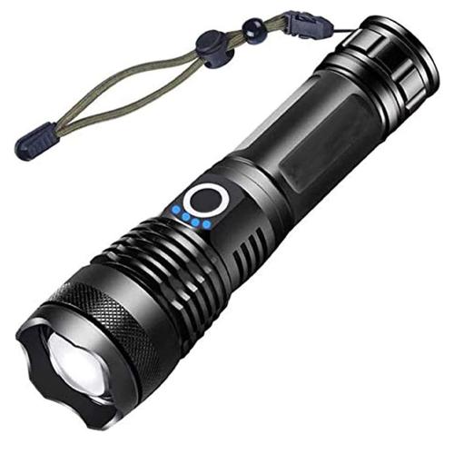 LED Ficklampa 1000 Lumen – Uppladdningsbar, Zoom & 5 Ljuslägen