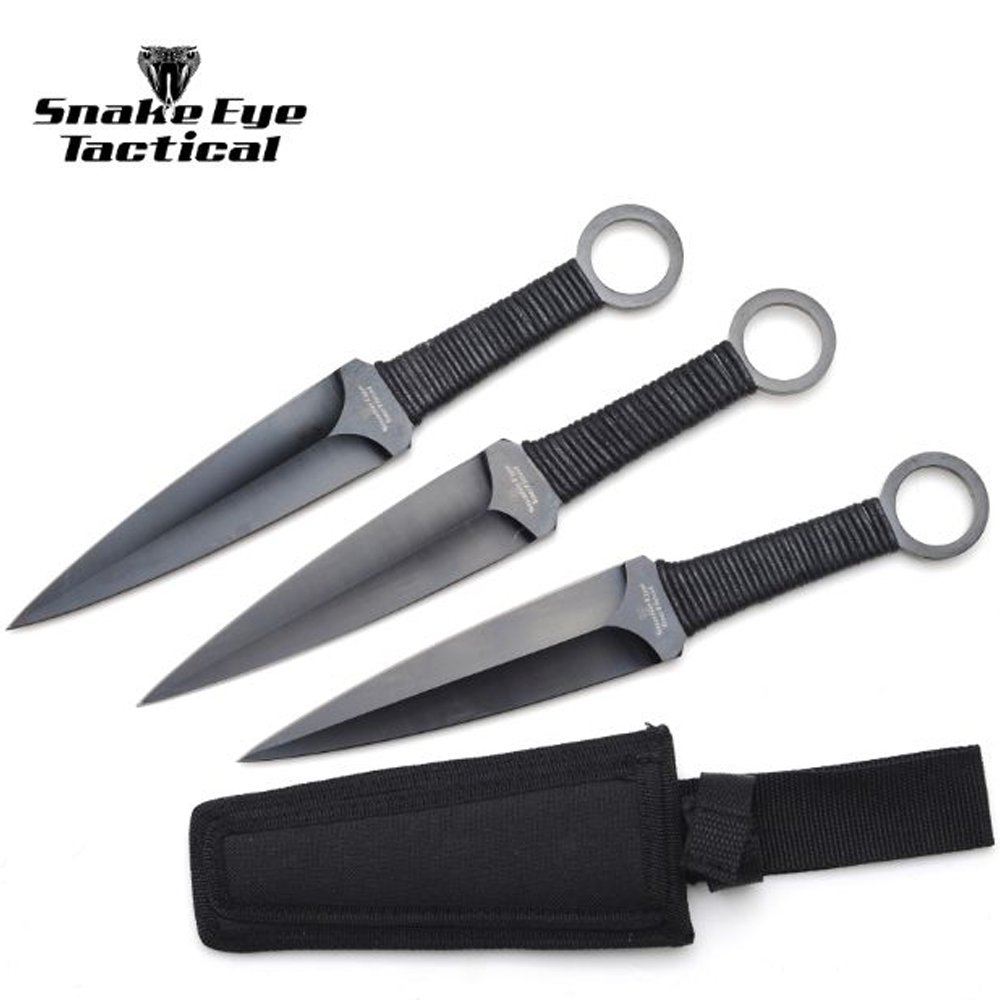 Snake Eye Naruto Kunai Kastknivar – 3-pack med fodral