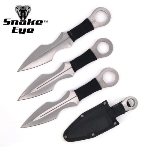 Snake Eye Kastknivar – 3-pack med snörenlindat grepp