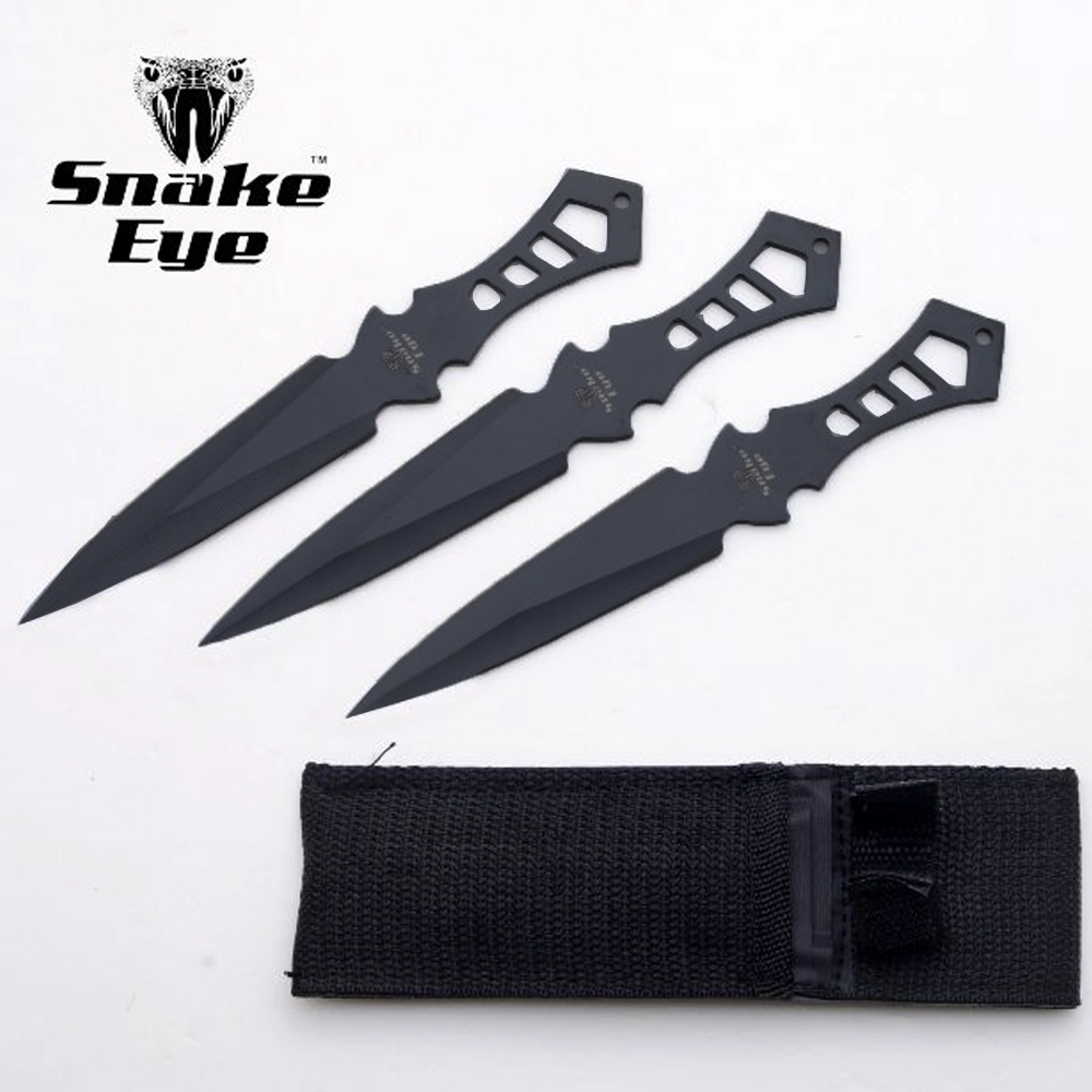 Snake Eye Kastknivar – Set om 3 med Slida
