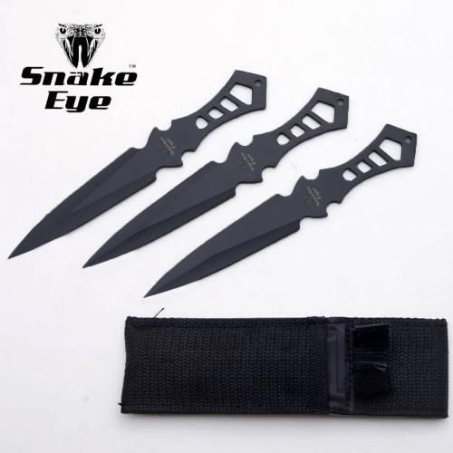 Snake Eye Kastknivar – Set om 3 med Slida
