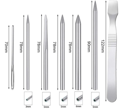 Paracord Nål FID Set Rostfritt stål 10st
