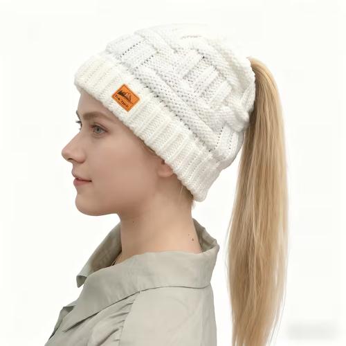 Dam Varm och Vindtät Pullover Mössa för Hästsvans