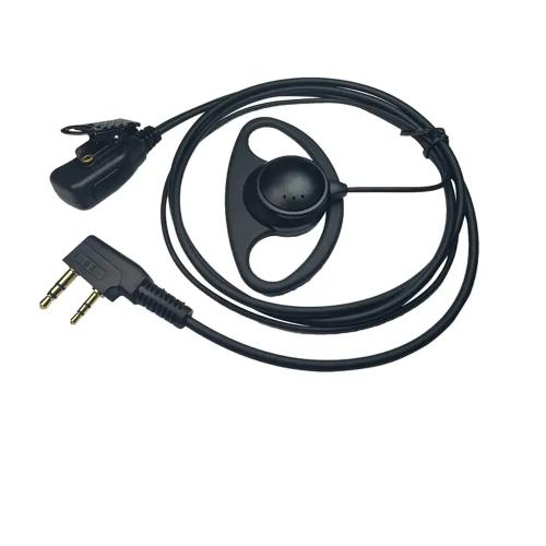 D-Shape Headset 2pin Walkie Talkie Hörsnäcka med Mikrofon
