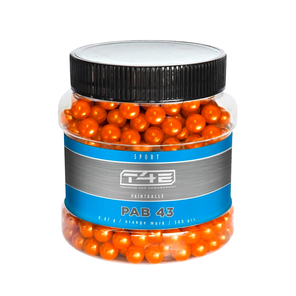 Umarex T4E Sport PAB 43 Paintball kulor 0,82g 500-pack Orange
