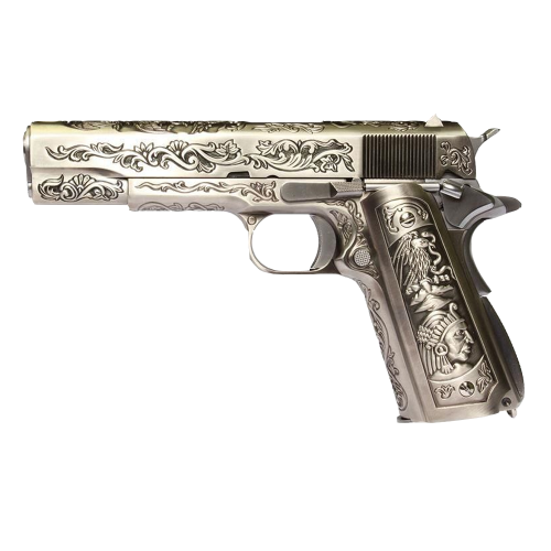 WE 1911 Engraved 'Mehico Druglord' Gas Blow Back Pistol 6MM