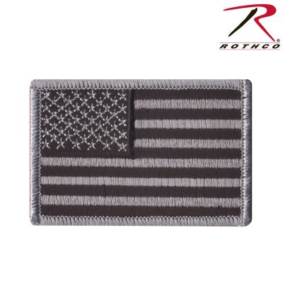 Rothco - American Flag Patch, Silver/Black