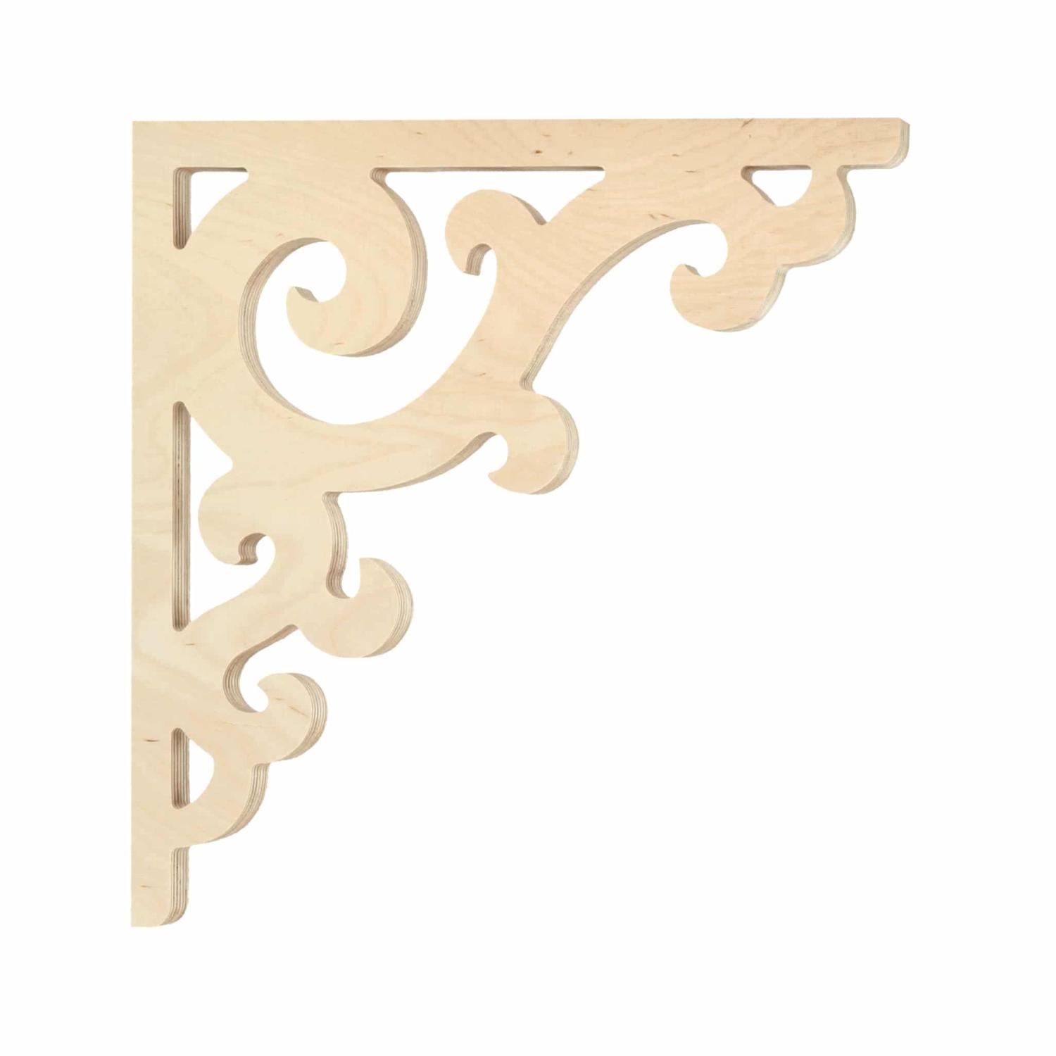 Bracket 001 – Decorative wooden gingerbread corbel and brace for porch and veranda.