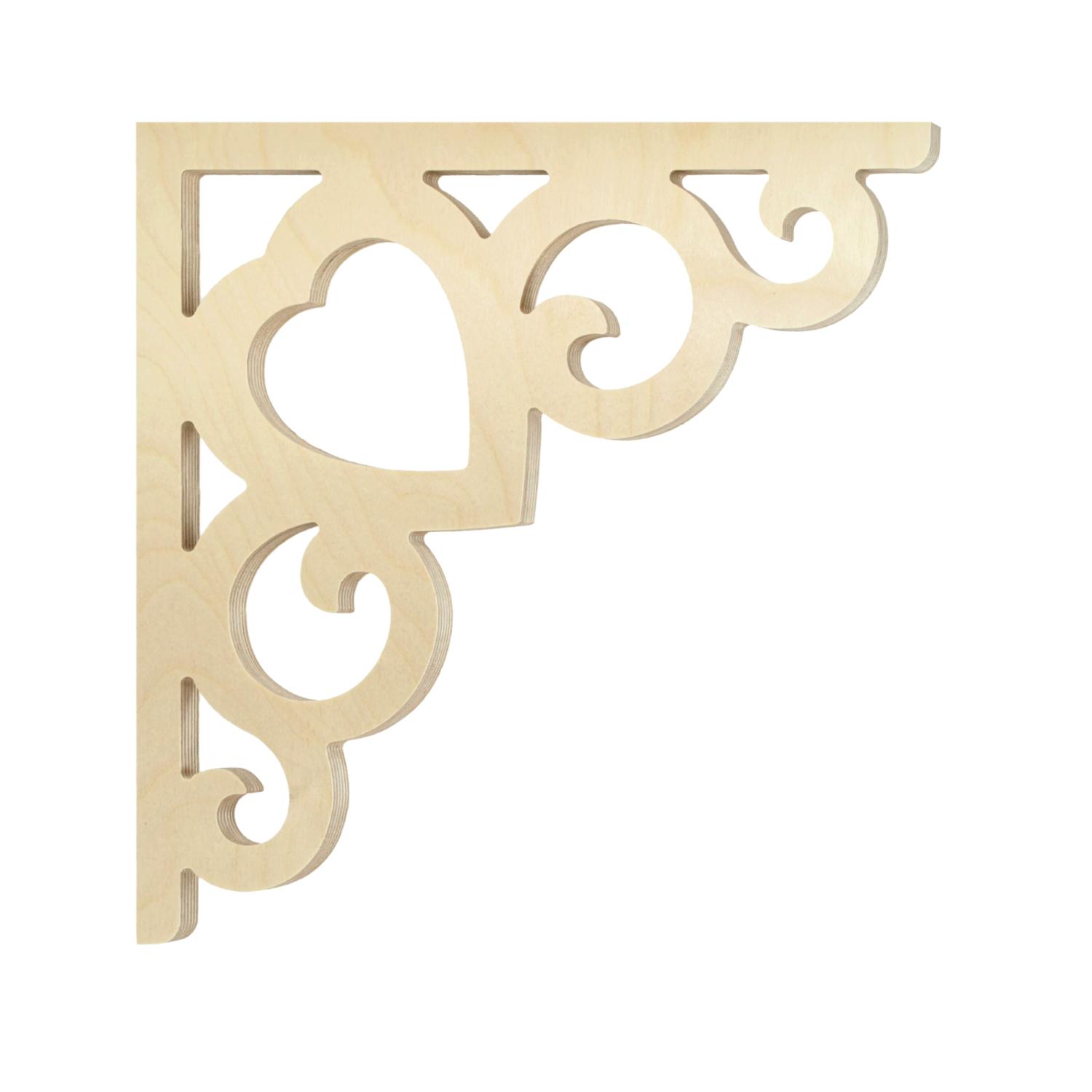 Bracket 002B - Classic wooden Swedish corbel & bracket in Victorian style and with ornaments for porch, portico and veranda.