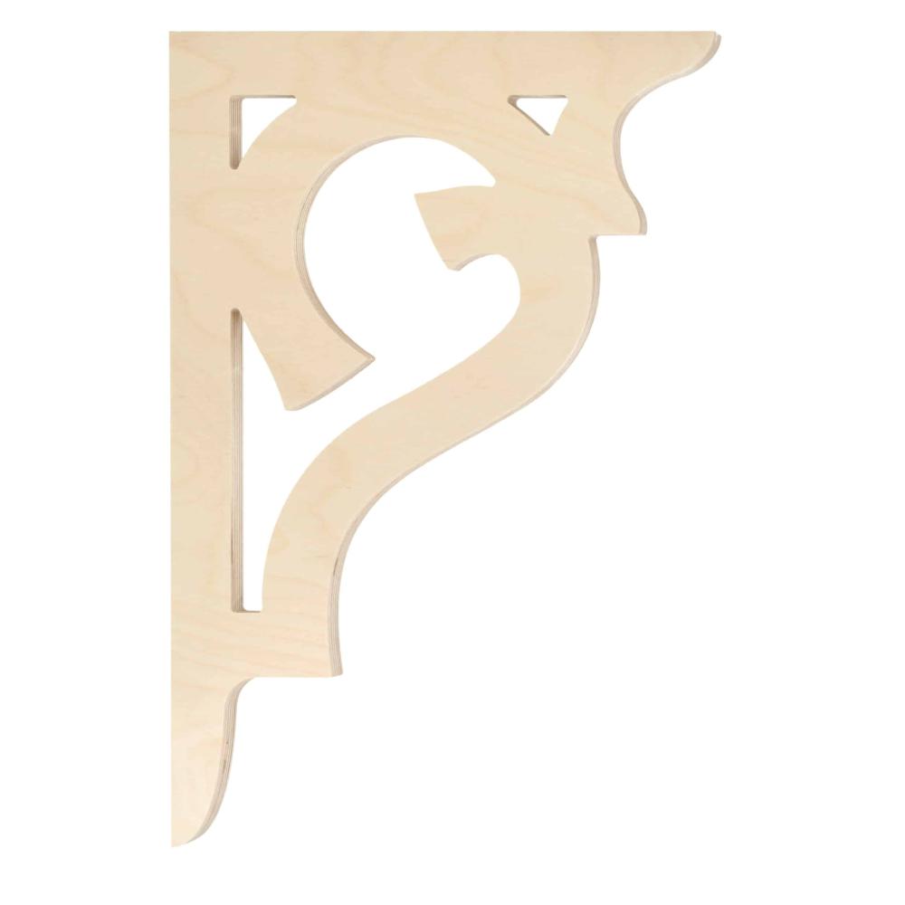 Wooden Victorian Bracket - Birch - No. 1-007B-B