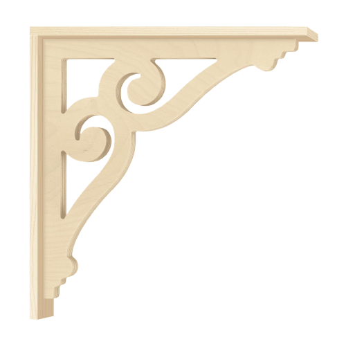 Bracket 006 - A classic wooden corbel & bracket with ornaments for porch, portico and veranda.
