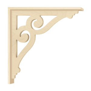 Bracket 006 - A classic wooden corbel & bracket with ornaments for porch, portico and veranda.