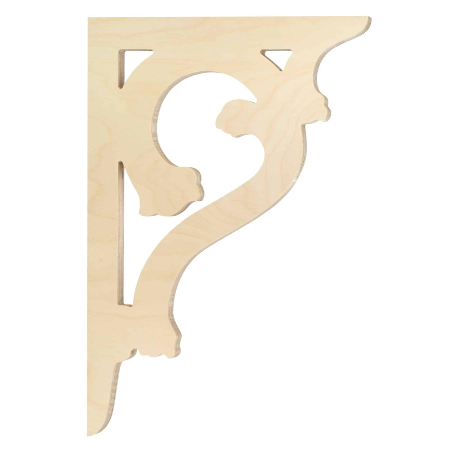 Bracket 007A - Classic wooden Swedish corbel & bracket in Victorian style and with ornaments for porch, portico and veranda.