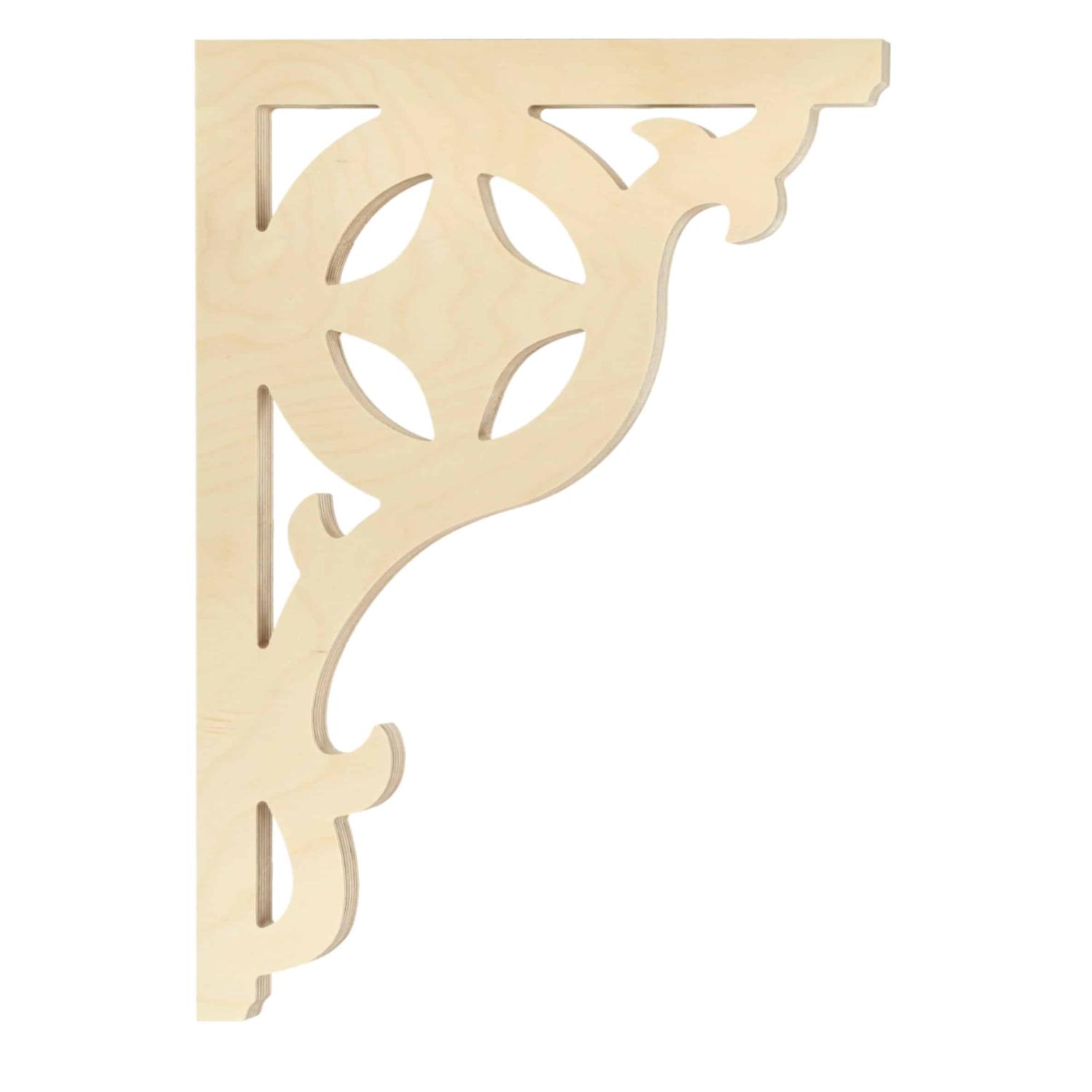 Bracket 008A - A classic wooden corbel & bracket with ornaments for porch, portico and veranda.
