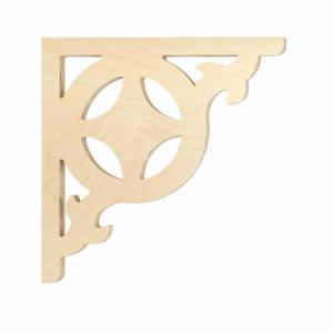 Bracket 008C - Classic wooden Swedish gingerbread corbel & scroll bracket in Victorian style and with ornaments for porch, portico and veranda.
