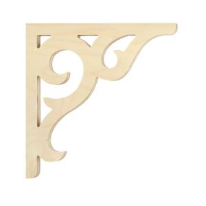 Bracket 016 - Classic wooden gingerbread corbel & scroll bracket in Victorian style and with ornaments for porch, portico and veranda.