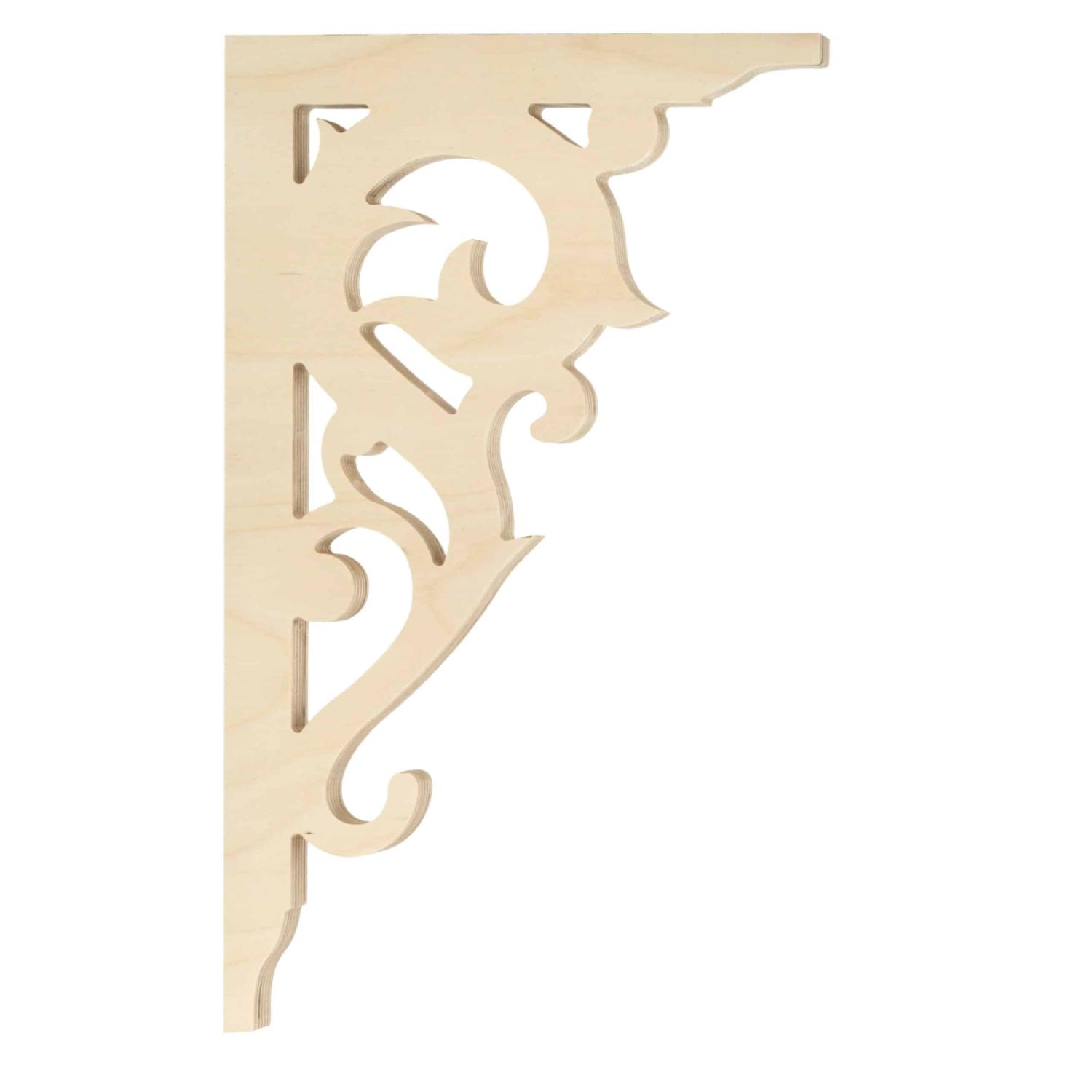 Bracket 020 - Classic wooden Swedish gingerbread corbel & bracket in Victorian style and with ornaments for porch, portico and veranda.