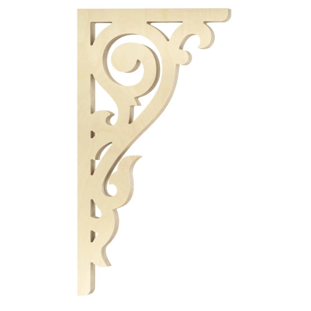 Bracket 021 - Classic wooden Swedish gingerbread corbel & bracket in Victorian style and with ornaments for porch, portico and veranda.