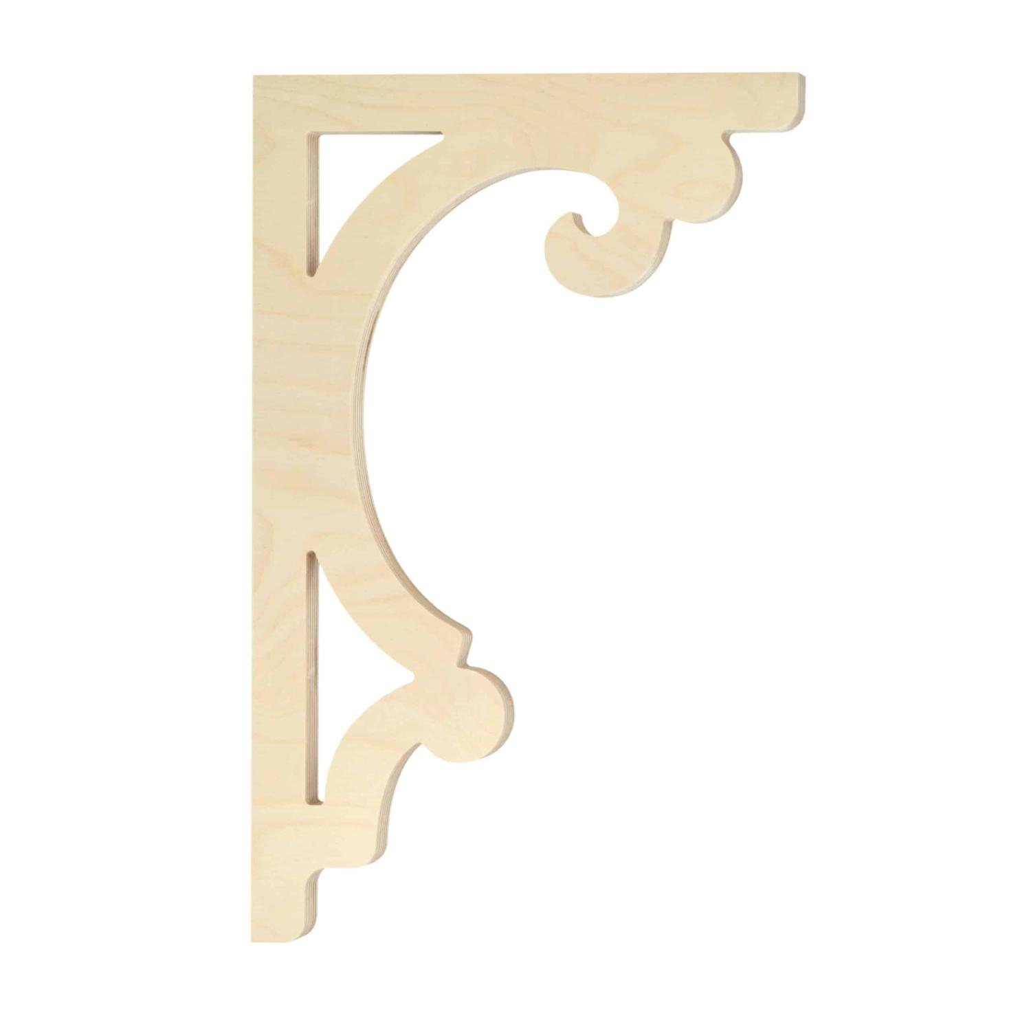 Bracket 022 - Classic wooden gingerbread corbel & bracket in Victorian style and with ornaments for porch, portico and veranda.