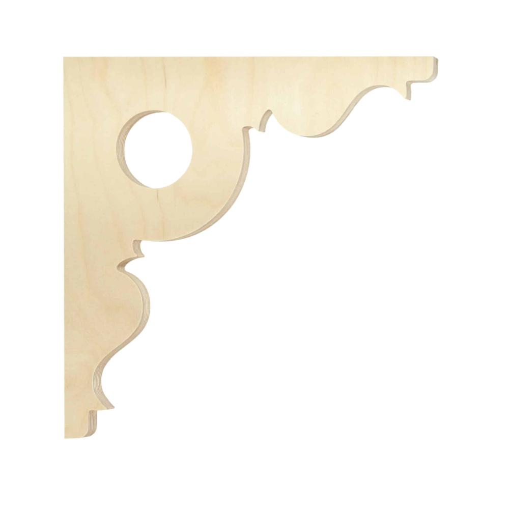 Bracket 025 - Classic wooden gingerbread corbel & bracket in Victorian style and with ornaments for porch, portico and veranda.