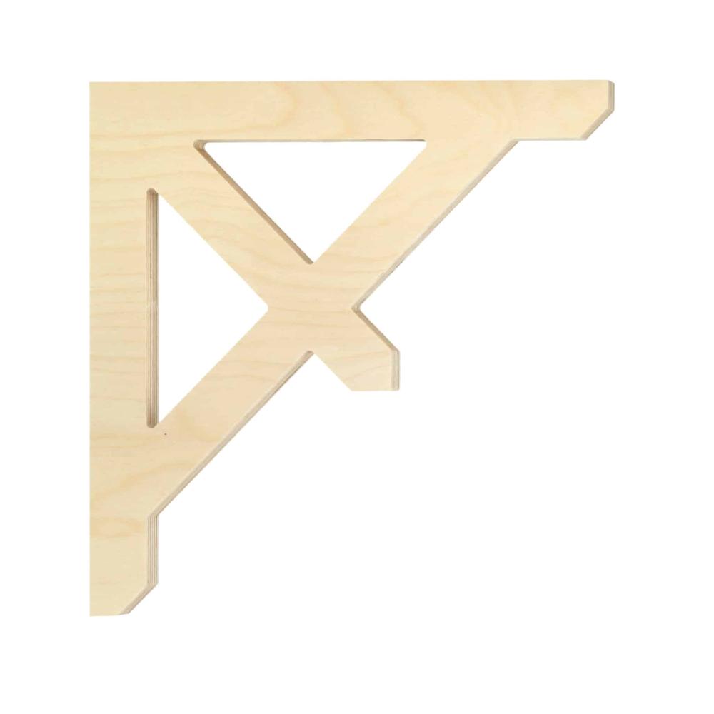 Bracket 028 - Classic wooden corbel & bracket in Victorian style and with ornaments for porch, portico and veranda.