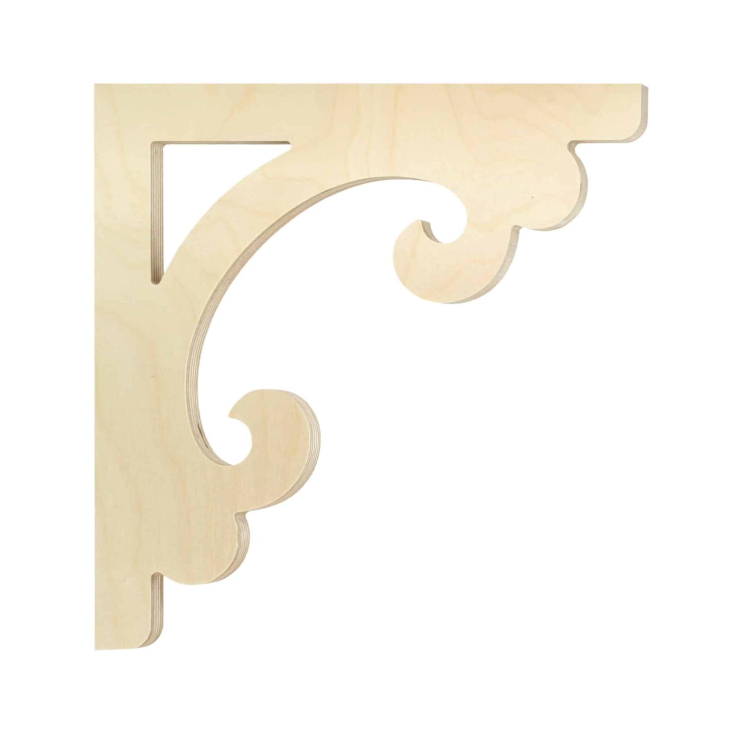 Bracket 029 - Classic wooden gingerbread corbel & bracket in Victorian style and with ornaments for porch, portico and veranda.