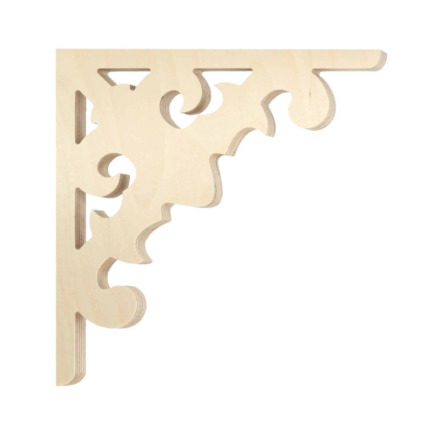 Bracket 090 - Classic wooden gingerbread corbel & bracket in Victorian style and with ornaments for porch, portico and veranda.