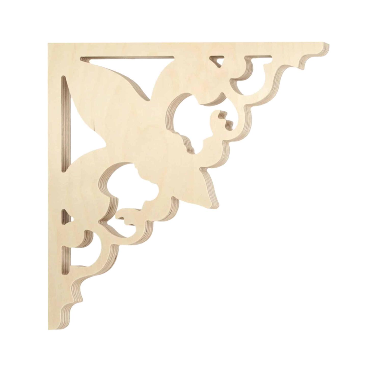 Bracket 095 – Victorian gingerbread scroll corbel for porch and veranda with decorative wooden strip