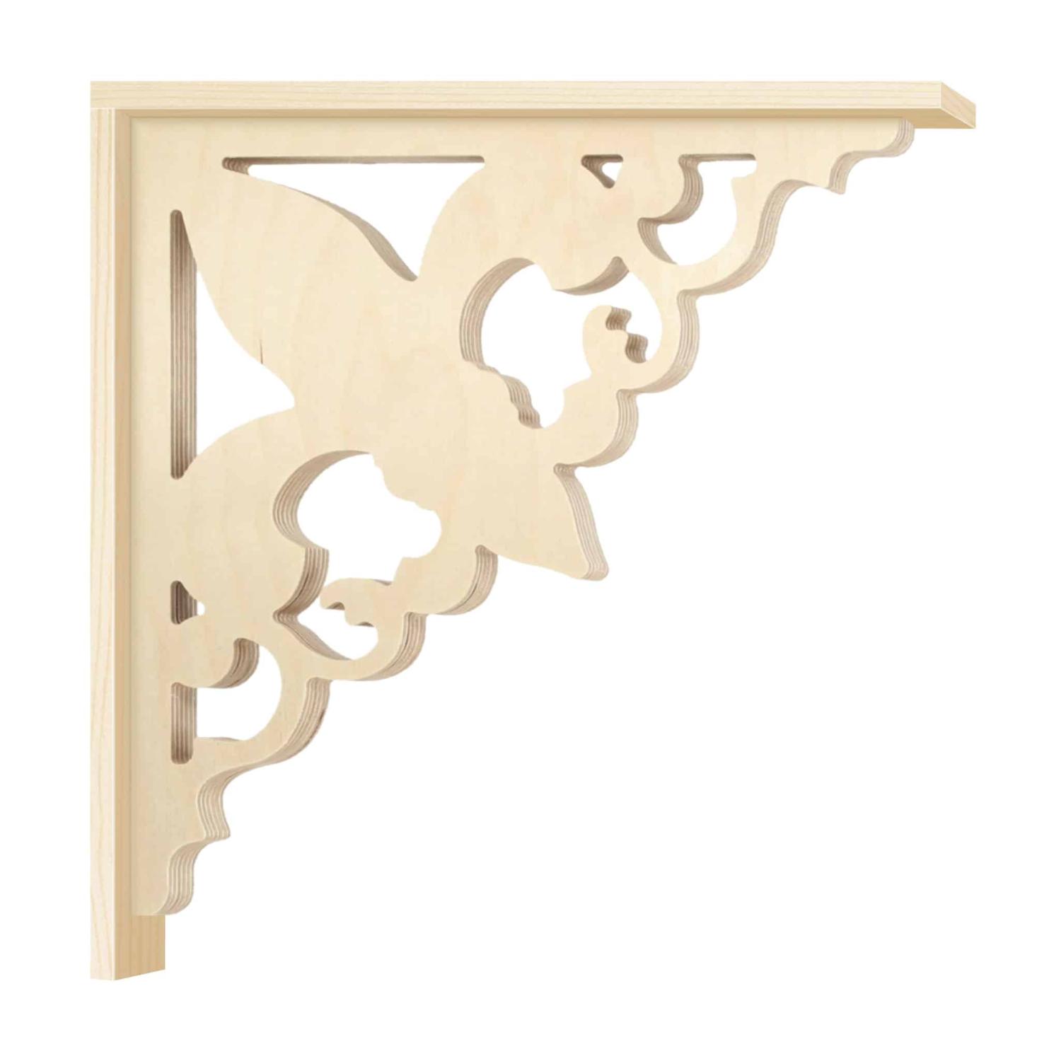 Bracket 095 – Victorian gingerbread scroll corbel for porch and veranda with decorative wooden strip