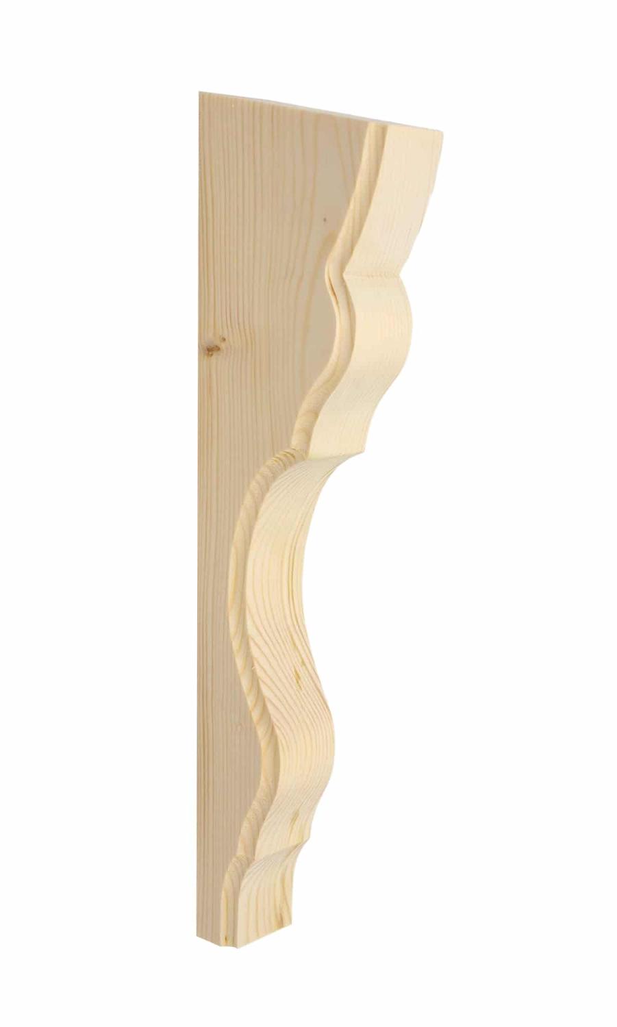 Fönsterknekt i trä och gammaldags stil - 32 x 9 x 4 cm - För fönster och dörr under vattbräda och överbleck