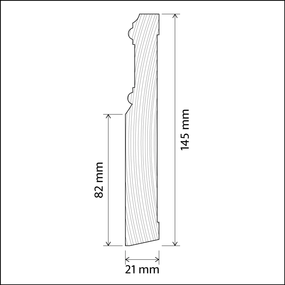 PROVBIT - Golvsockel 145 x 21mm - Nr. 1104