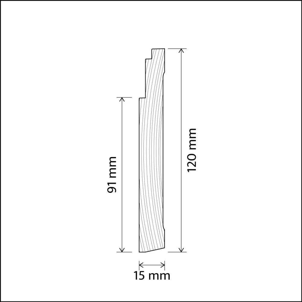 PROVBIT - Golvsockel 120 mm - Nr. 1122-120