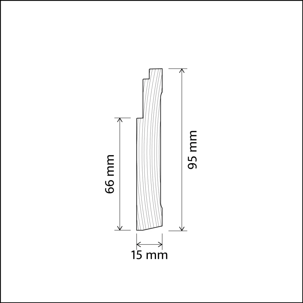 PROVBIT - Golvsockel 95 mm - Nr. 1122-95