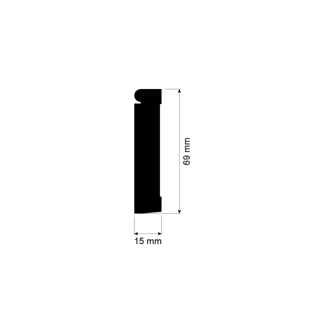 Wood Baseboard - 15 x 69 mm - No. 1131-69