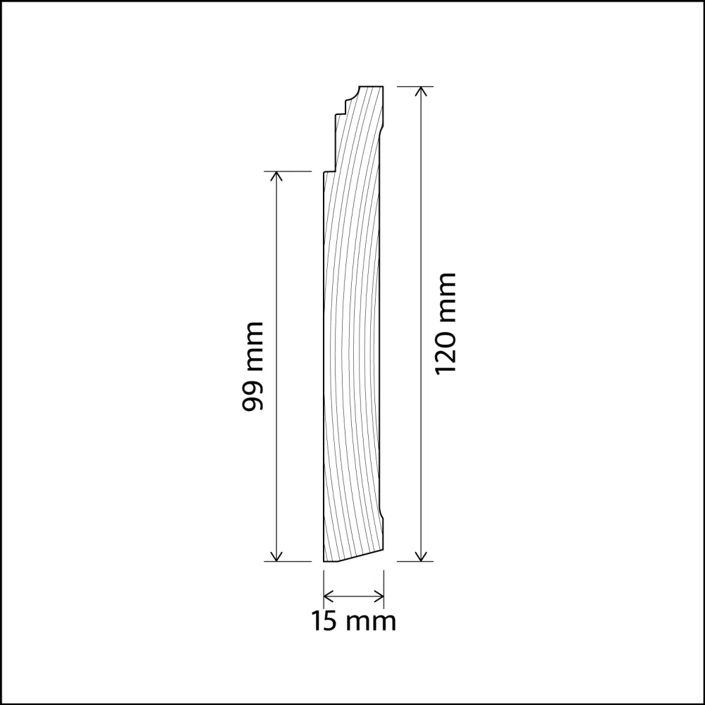 PROVBIT - Golvsockel 120 mm - Nr. 1136-120