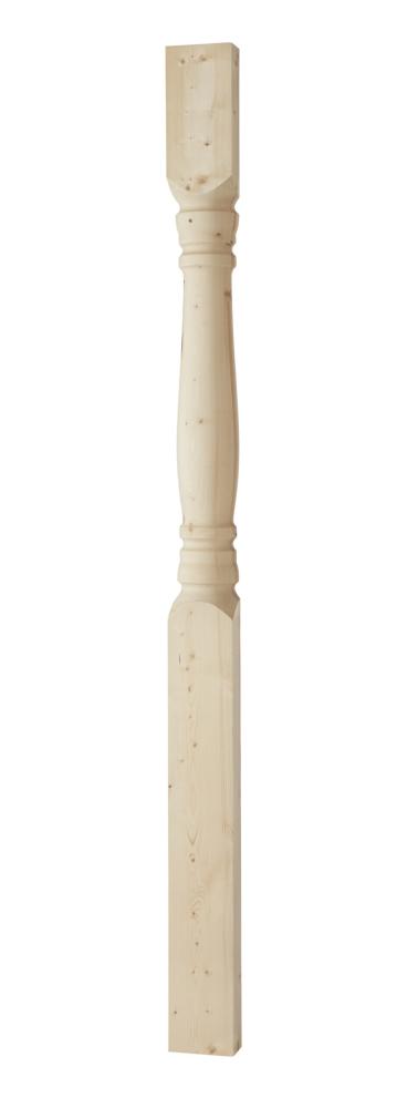 Elegant svarvad rund bärande trästolpe och träpelare - 170 x 2500 mm - för altan, veranda och förstukvisttak - 1800-tal - Gammaldags & antik stil - sekelskifte, allmoge och dala-stil till brokvist, farstubro, förstukvist - amerikansk veranda