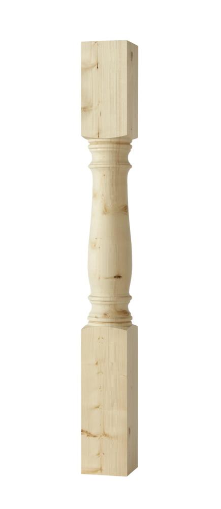Elegant svarvad rund trästolpe - 65 x 900 mm - Gammal stil för staket, balkongräcke, altan, veranda och förstukvisttak - 1800-tal - Gammaldags & antik stil - sekelskifte, allmoge och dala-stil till brokvist, farstubro - amerikansk veranda