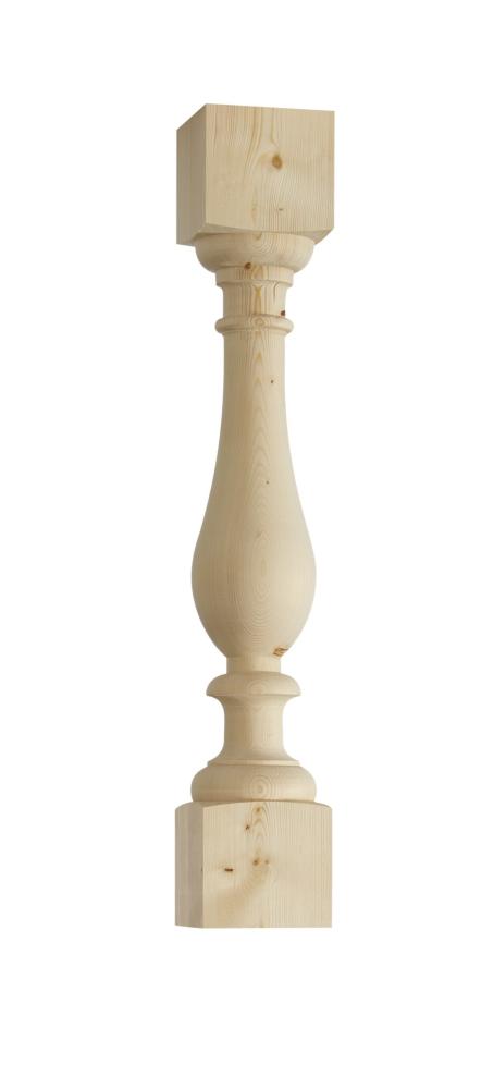 Elegant svarvad rund trästolpe - 65 x 900 mm - Gammal stil för staket, balkongräcke, altan, veranda och förstukvisttak - 1800-tal - Gammaldags & antik stil - sekelskifte, allmoge och dala-stil till brokvist, farstubro - amerikansk veranda