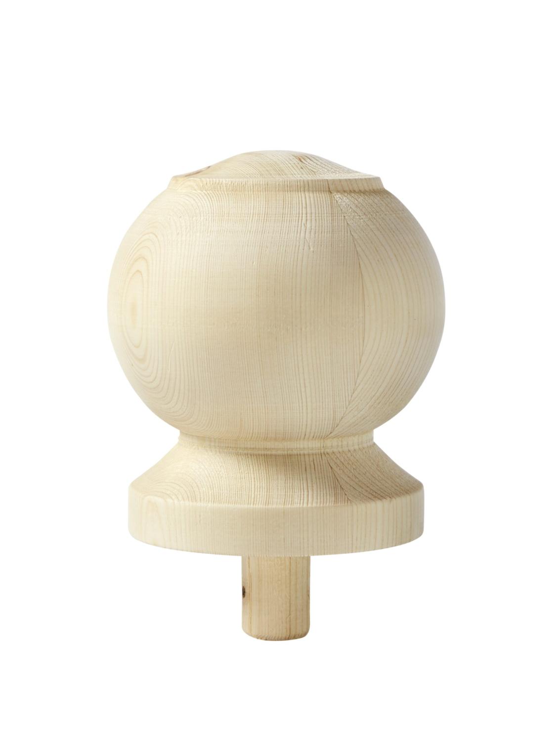 Wood ball finials - Fence post top, diameter 130 mm - nr. 147 - 125 x 180 mm