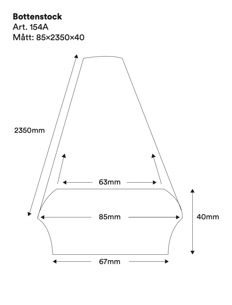 Untergurt aus Holz - 2350 x 85 x 40 mm - Nr. 33-NG-154A