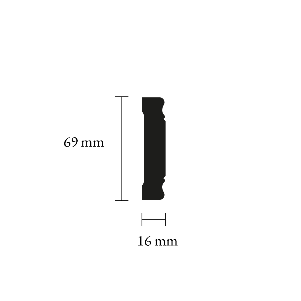 Sample Piece - Door trim 16 x 69 mm - Nr 20-CL-010