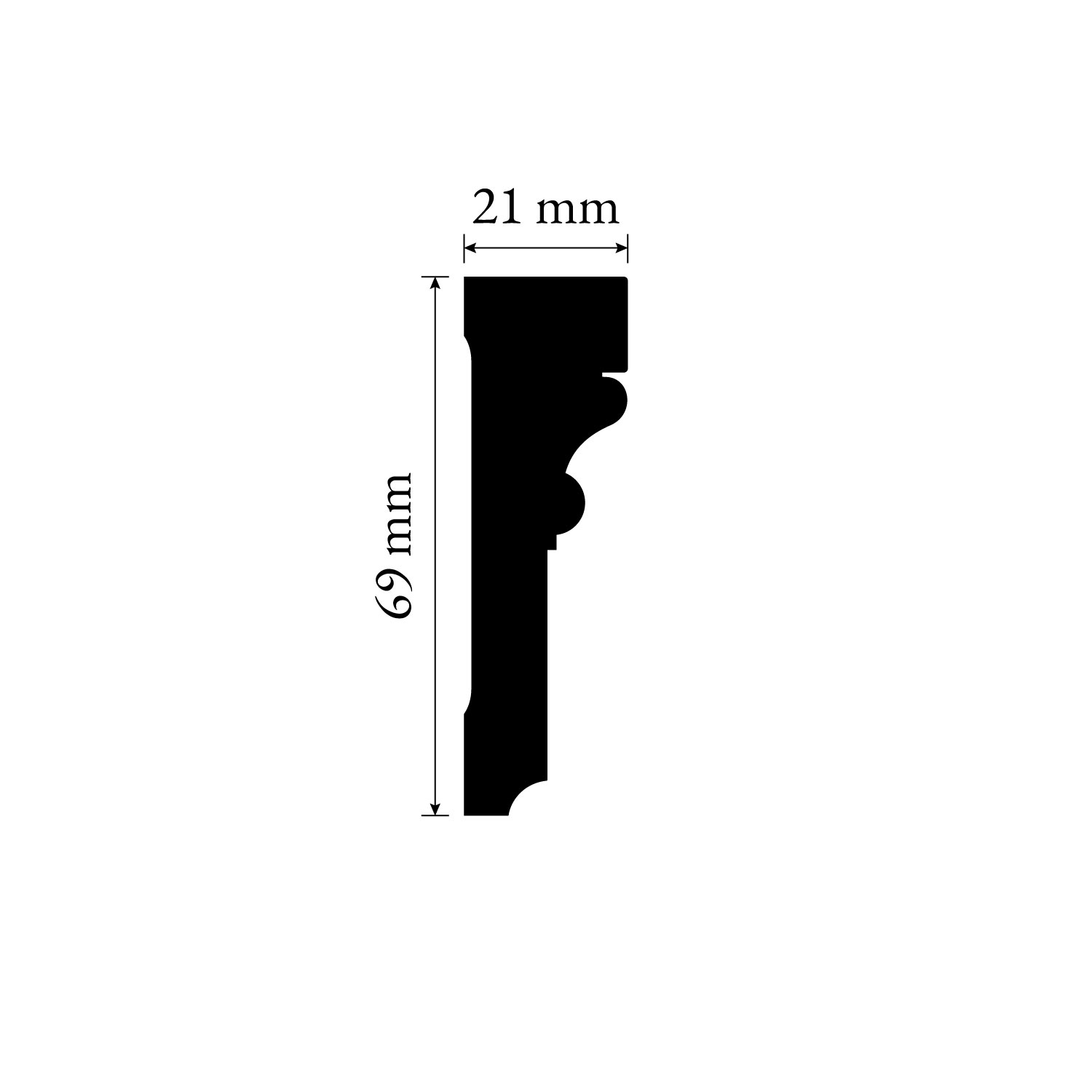 Standard Doorway Length Door Architrave Set 69 x 17 mm - No. 2104 | Gaveldekor