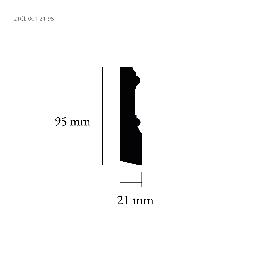 Sample Piece - Base board 21 x 95 mm - Nr 21-CL-001