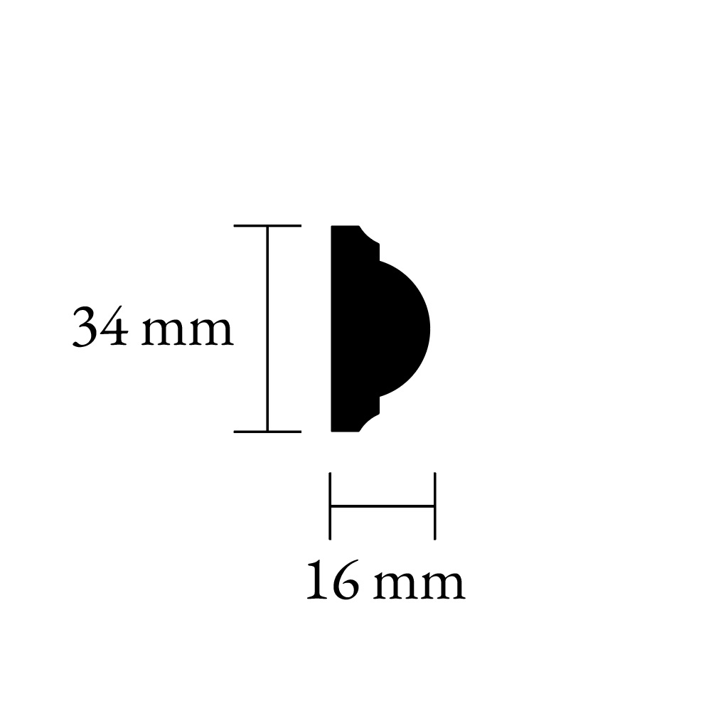 Sample Piece - Moulding trim 16 x 34 mm - Nr 22-CL-005