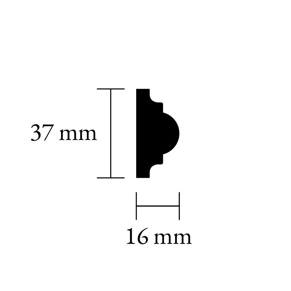 Sample Piece - Moulding trim 16 x 37 mm - Nr 22-CL-006