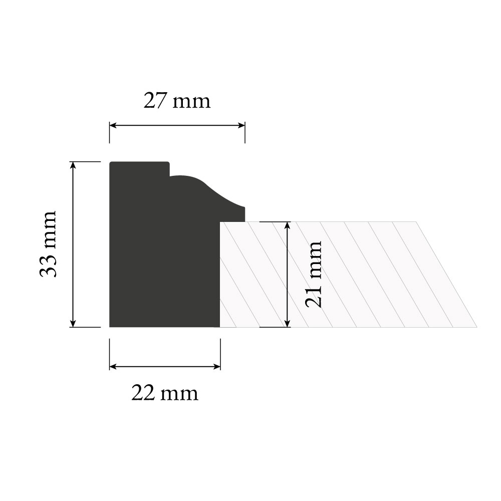 PROVBIT - Foderbreddare för 21 mm dörrfoder- Nr. 2202